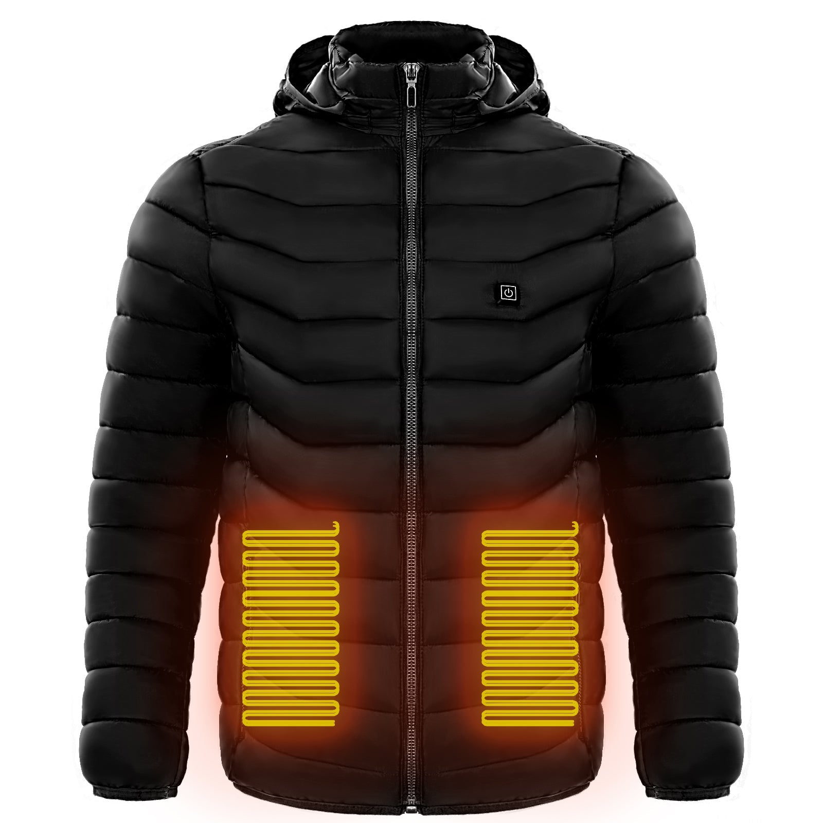 Men Heated Puffer Jacket Electric Heating Coat Insulated Hood Windbreaker 9Heat Zones